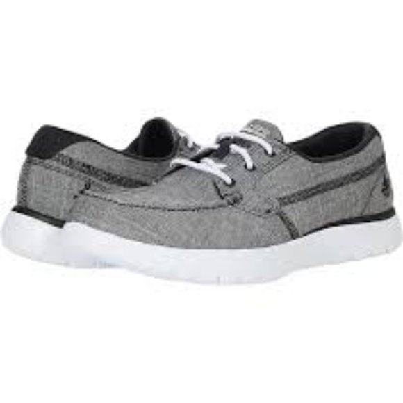 Skechers GOwalk Lite™ Isla Boat Shoes in Black/White - 15433W - Picture 11 of 16